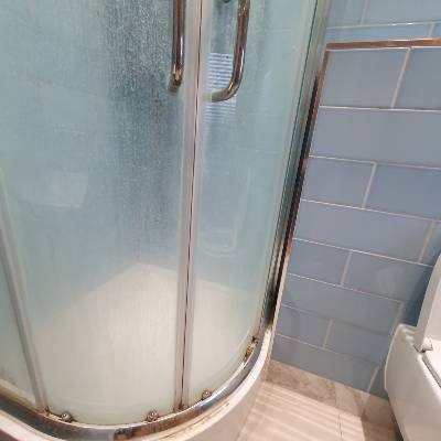 Shower before cleaning