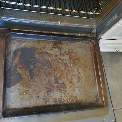Oven before cleaning